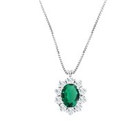 Necklace Roman Gioielli Woman PRINCIPESSA in White Gold Smeraldo 1.15 Ct COLL.SME-J-2 - COLL.SME-J-2